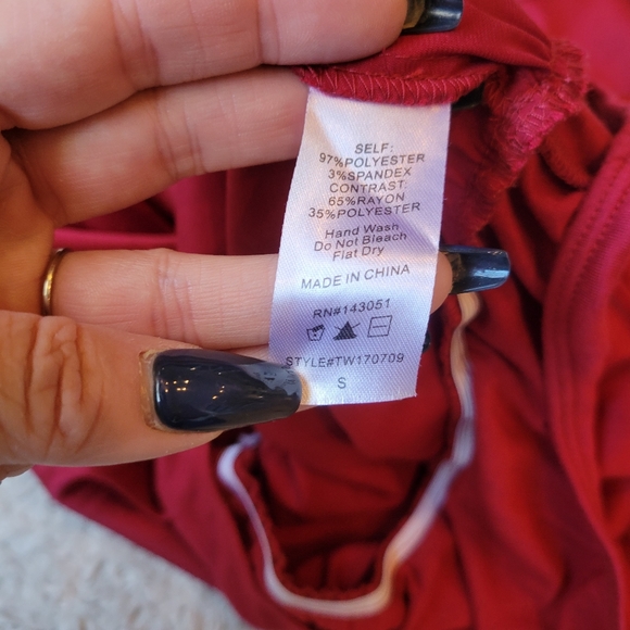 Windsor Red Satin Bodysuit - Picture 8 of 8